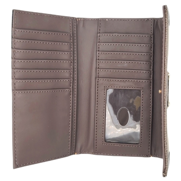 Guess Brand Tri-fold Wallet 7x4 Black Tan - Picture 3 of 5